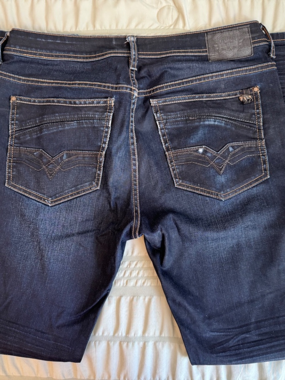 Buffalo David Bitton Six-X Slim Straight Jeans 34x32 Dark Wash Stretch - Picture 3 of 6